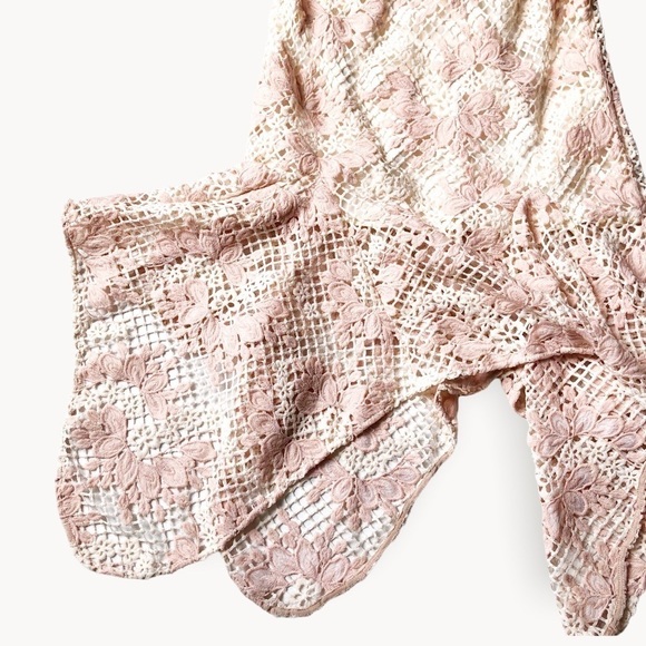 Keepsake the Label Lace Midi Dress Mermaidcore Crochet Handkerchief Hem Size 4 - Picture 15 of 16